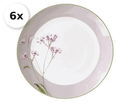 Produktbild von Speiseteller 27cm 6er Set Flora grau
