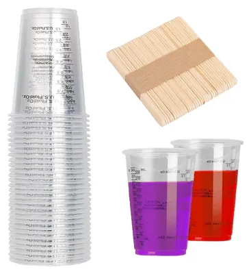 Immagine prodotto di Set di 30 becher graduati da 240 ml per resina epossidica, con bastoncini per mescolare, riutilizzabili