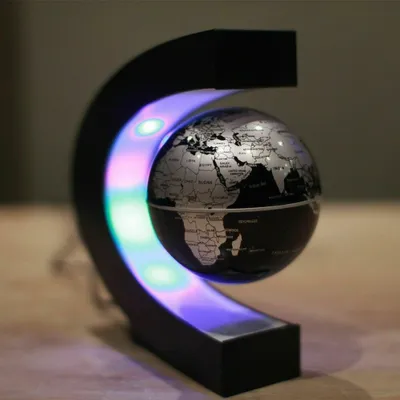 Produktbild von 3 Zoll Magnetschwebebahn Floating Globe Lamp Weltkarte LED-Licht Schreibtisch Dekoration