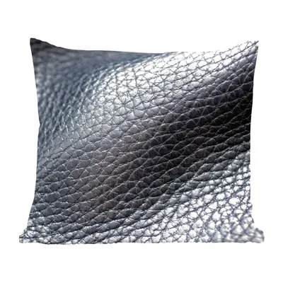 Produktbild von MuchoWow® Zierkissen Sofakissen Wohnzimmer Dekokissen 40x40 cm Leder - Textur - Schwarz - Hell - Foto Kissen - Schlafzimmer Dekoration