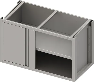 Produktbild von Eckunterschrank Boxversion 2.0 mit Flügeltür, Teil 1/2 für 540 mm Anbautiefe, Sockelbau, 1400x640x660 mm