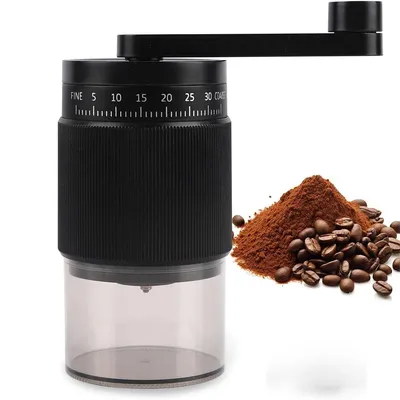 Produktbild von Manuelle Kaffeemühle, mit 18 einstellbaren Mahlgraden, 1000mAh Tragbare Handkurbel-Bohnenmühle für Espresso, French Press, türkischen Kaffee