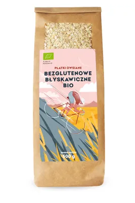 Zdjęcie produktu dla PŁATKI OWSIANE BŁYSKAWICZNE BEZGLUTENOWE500 g - PIĘĆ PRZEMIAN