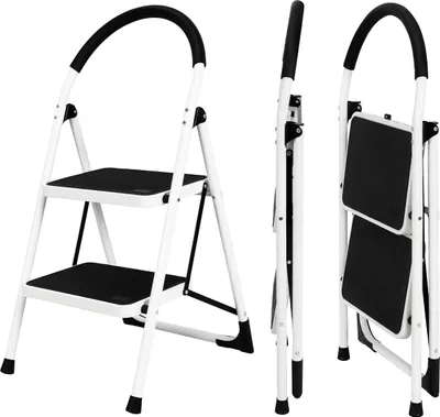 Produktbild von Craftfull Klapptritt CF-130A | Tritt Leiter - Anti-Rutsch - Klappbar - Stehleiter - Sicherheitsriegel - Haltegriff - 150 kg - Leiter mit 5 Stufen
