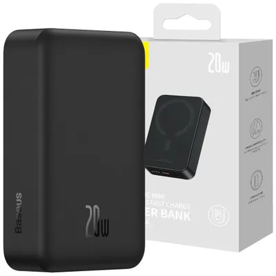 Produktbild von Baseus Magnetic Mini, 20000 mAh, Power Delivery, Kabelloses Aufladen, 20 W, Schwarz