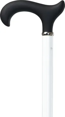 Produktbild von ergonomischer Blindenstock Softgrip-Derby weiß/schwarz