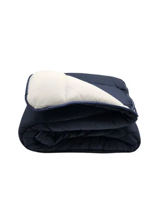 Image de Couette ultra chaude Bleu marine / Gris perle - 1 personne 140 x 200 - 206151