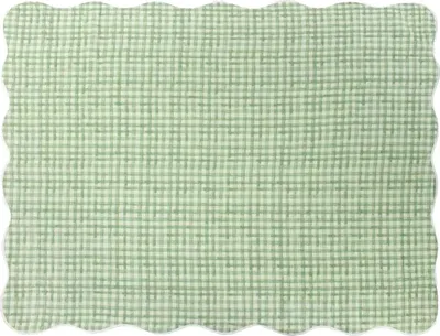 Productafbeelding van Furn - Gestopte dagdekens, met zigzagrand, RV3594 (265 cm x 265 cm) (saliegroen)