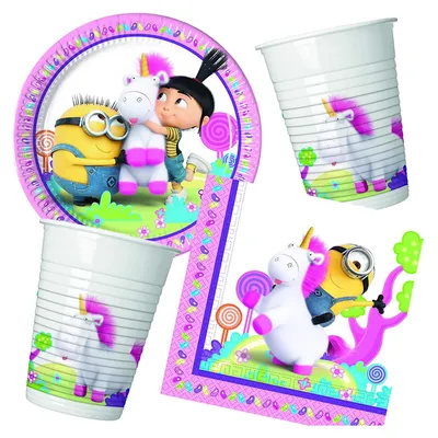 Produktbild von Fluffy Minions Party Set 52-teilig Kinder Geburtstag