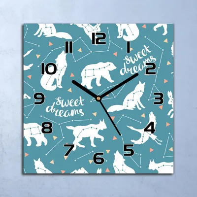 Produktbild von Wanduhr Echt-Glas-Küchenuhr Sternbilder Tiere Quarz Lautlos 30x30 Deko Bilder