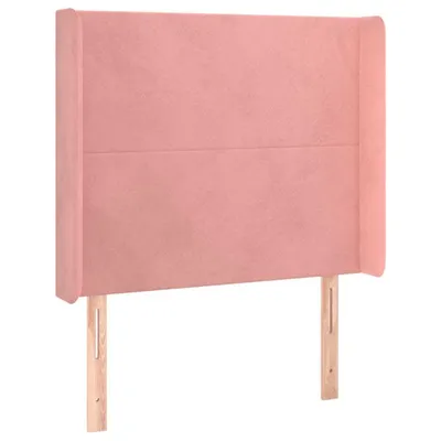 Image de vidaXL Tête de lit avec oreilles rose 83x16x118/128 cm velours