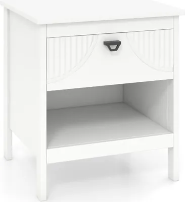Immagine prodotto di Comodino a 2 livelli con cassetto e tavolino con ripiano aperto, comodino in legno, divano