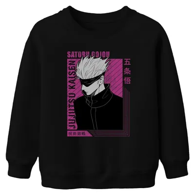 Produktbild von Satoru Gojo Jujutsu Kaisen weiße Haare Augenbinde Fan Kinder Sweatshirt Pullover, Schwarz, 152