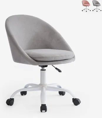 Image de Chaise de bureau pivotante en tissu réglable en hauteur Micro - Gris