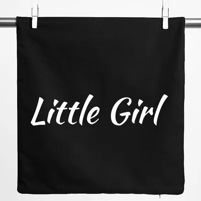 Produktbild von Huuraa Kissenbezug Little Girl Schriftzug 40x40cm Black Baumwolle Dekokissenbezug Geschenkidee
