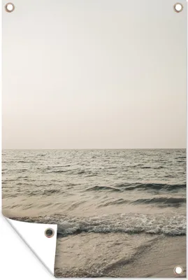 Produktbild von MuchoWow® 40x60 cm Outdoor-Poster Gartendeko Sichtschutz Garten Poster für den Garten  Sommer - Meer - Weiß