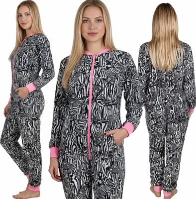 Obrázek produktu pro Dámské pyžamo ZEBRA, teplý pruhovaný overal S