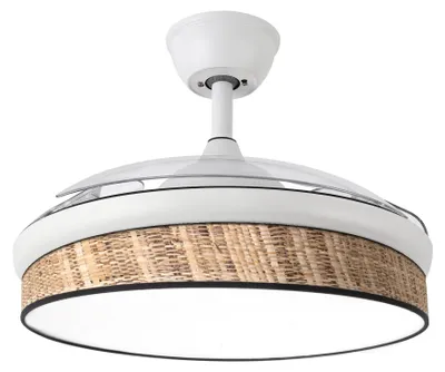 DC-Deckenventilator, weiß, 3 Flügel, 6 Stufen, Timer, Fernbedienung