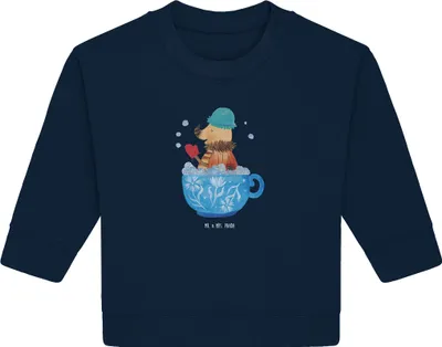 Produktbild von Mr. & Mrs. Panda Organic Baby Pullover Nachtfalter Schaumbad 24. - 36. Monat - French Navy - Geschenk, Bullover, Badezimmer, Lustige Sprüche, WC, Träumen, Baden, Bad