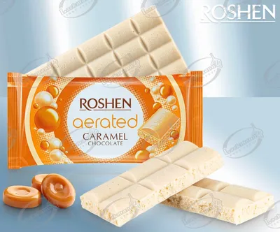 Produktbild von Weiße Schokolade mit Karamellgeschmack – Roshen (80 g)