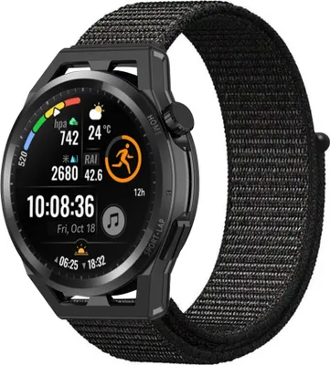 Produktbild von Strap-it Huawei Watch GT Runner Nylonarmband (Schwarz)