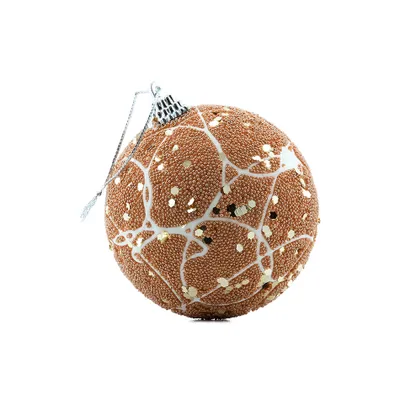 Produktbild von Plastikkugel, Durchmesser 8 cm, bordeauxrot, Pailletten
