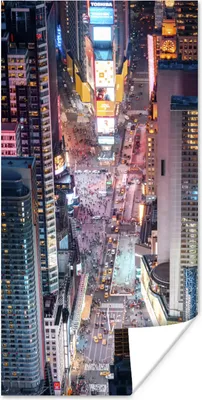 Produktbild von MuchoWow® Poster Blick von oben auf den Times Square in New York 20x40 cm - Plakat - Foto