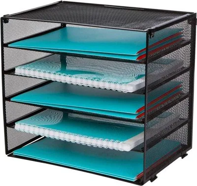 Produktbild von Famanu Papierablage Organizer mit 5 Fächern - Schwarz