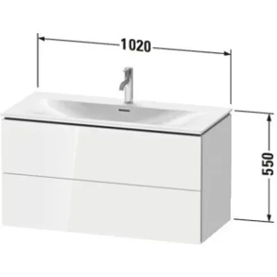 Image de DURAVIT LC630801111 WTU L-Cube unité murale, 550 x 1020 x 481 mm