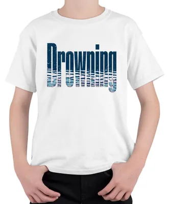 Obrázok produktu pre Tričko s potlačou "Drowning Everytime I Breathe For You", populárna pieseň 90. rokov, chlapčenská skupina, detské tričko, biela farba, veľkosť 104