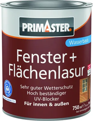 Produktbild von Primaster Fenster + Flächenlasur 750 ml weiß