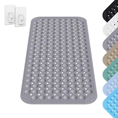 Productafbeelding van Antislip douchemat - Met zuignappen en massagefunctie - Geschikt voor douche en sauna - 40 x 80 cm - Grijs