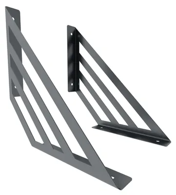 Produktbild von 2x sossai Design Regalträger Truss in Anthrazit 250x250mm Regalwinkel Bücherregal Konsole Regal Halter