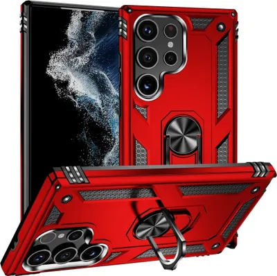 Produktbild von Samsung Galaxy S24 Ultra Hülle - Coverup Ring Ständer Back Cover - Rot