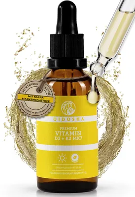 QIDOSHA Premium Vitamin D3 K2 Tropfen, 50 ml, Wirk… – Bild 1