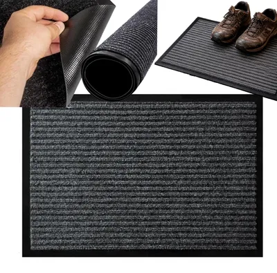 Produktbild von Fußmatte Schmutzfangmatte Türmatte 40x60 cm Grau rutschfest Eingangsmatte Schuhmatte für Innen und Außen