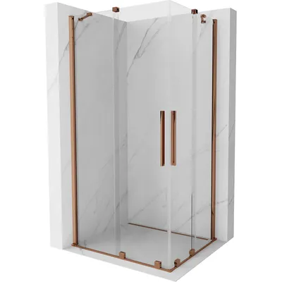 Obrázok produktu pre Mexen Velar Duo sprchová kabína, posuvné dvere 90 x 80 cm, Priehľadné, Zlatoružová - 871-090-080-02-60