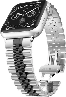 Produktbild von Strap-It Apple Watch Ultra Jubilee Stahlarmband (Silber/Schwarz)