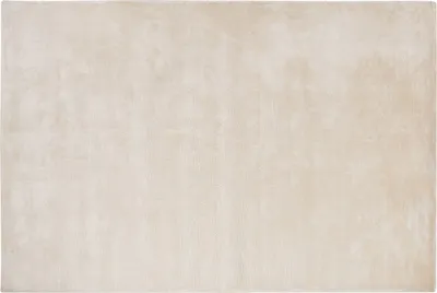 Produktbild von BELIANI Teppich Hellbeige Viskose 140 x 200 cm Kurzflor Rechteckig mit Baumwoll-Unterseite Modern Industrial Einfarbig Handgewebt Wohnzimmer Schlafzimmer