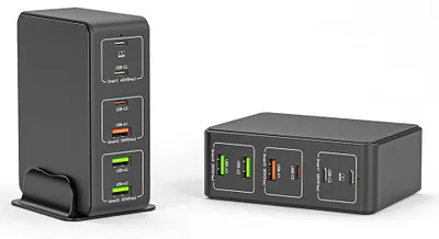 Productafbeelding van DrPhone WL18 120W Multipoort Oplader - USB-hub - 6-poort - PD 3.0 USB C 65W & QC