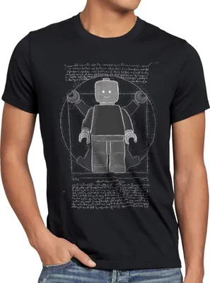 Produktbild von A.N.T. Vitruvianische Klemmbausteinfigur Herren T-Shirt vinci mensch