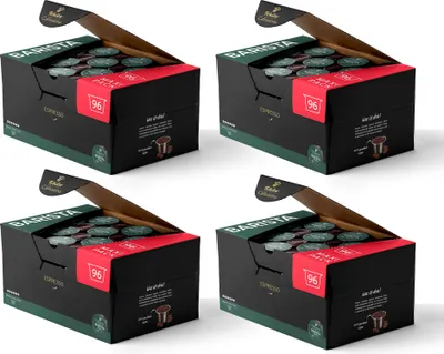 Produktbild von Tchibo Cafissimo Vorratsbox Espresso Brasil Kaffeekapseln, 384 Stück – 4x 96 Kapseln (Espresso, ausdrucksstark mit Nussnote), nachhaltig & fair gehandelt