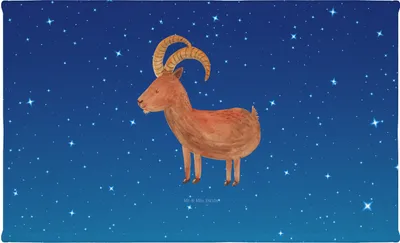 Produktbild von Mr. & Mrs. Panda Handtuch Sternzeichen Steinbock - Sternenhimmel Blau - Geschenk, Steinböcke, Flauschtuch, Geburtstag Dezember, Ziege, Januar, 50x100, Händehandtuch, Bock