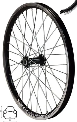 Produktbild von REDONDO 20 Zoll Vorderrad Laufrad Fahrrad Hohlkammer Faltrad Felge Schwarz