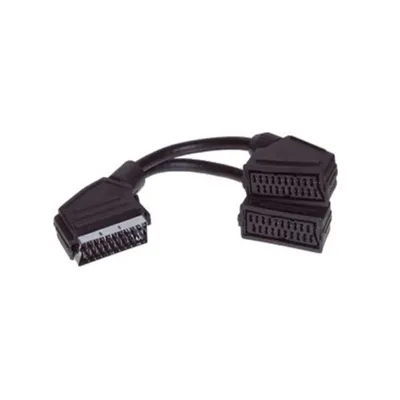 Immagine prodotto di ShiverPeaks S/CONN adattatore di massima connettività video/audio distributore scart, spina scart a 2 accoppiamenti scart completamente cablati, 0,2 m (94050-K)