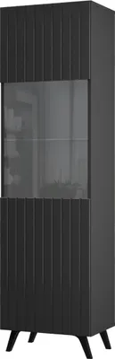 Produktbild von Vitrine Diverse DV3 Vitrinenschrank 50x182x42 cm Gefräste Front Schwarz/Schwarz/Muster 5