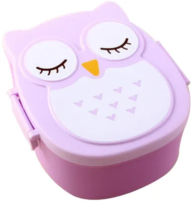 Produktbild von Brotdose im Eule-Form Vesperdose mit Trennwand Lunchbox Mittagessen für Kinder Mädchen Junge, ca. 16x13x6.5cm