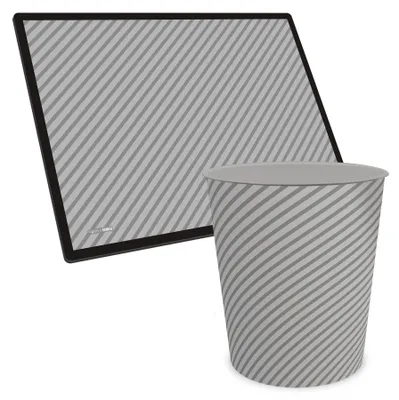 Produktbild von ITENGA Papierkorb Schreibtischunterlage Set - ca. 11 Liter - STRIPE - grau