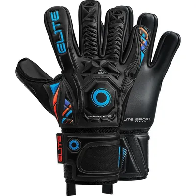 Produktbild von Elite Sport Supreme Torwarthandschuhe - Schwarz / Blau  | Größe: 10