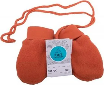 Produktbild von P&T Baby-Fäustlinge mit Band - Mikrofleece - Dunkelorange - 0-1 Jahr